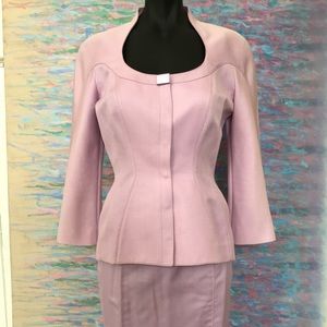 Thierry Mugler Pink Metalic 2PC Suit Jacket&Skirt